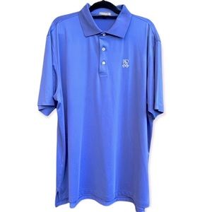PETER MILLAR Summer Comfort Blue Polo Collar Golf Casual Shirt. Size XL